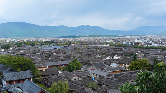 丽江古城全景5A景区高清图片素材