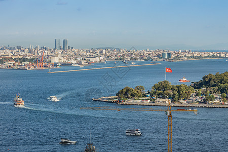 欧亚的伊斯坦布尔博斯普鲁斯海峡背景