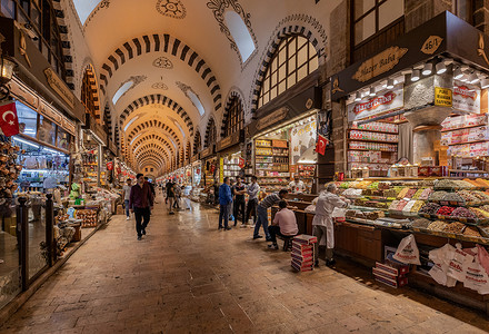 土耳其伊斯坦布尔旅游景点香料市场高清图片