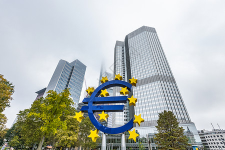 欧盟认证德国法兰克福欧元地标建筑欧洲大厦背景