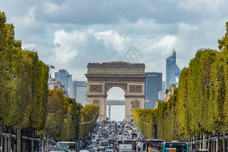 法国巴黎凯旋门法国著名旅游景点巴黎凯旋门背景