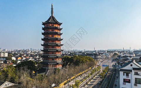 古代塔苏州北寺塔背景