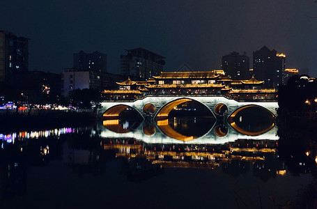 成都九眼桥夜景背景图片