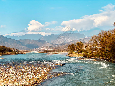 山清水秀风景四川都江堰水利工程背景