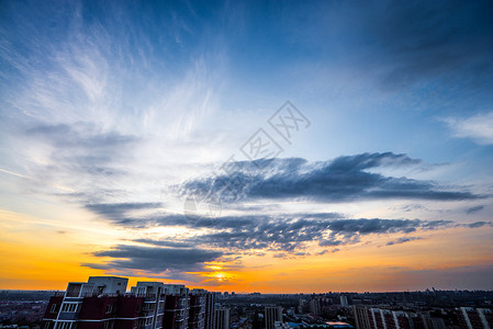 北京居住区夕阳图片