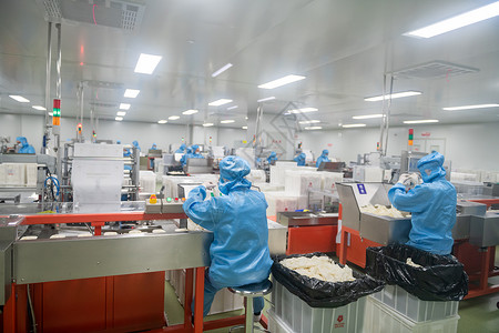 工厂宣传素材2020年2月医用一次性手套工厂加急生产背景