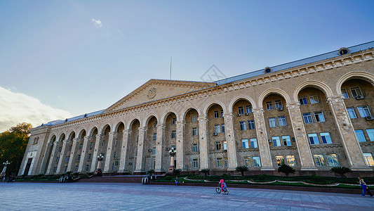 政治文化中心阿塞拜疆占贾城市政府行政中心背景