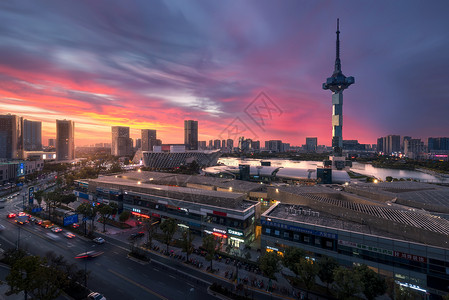 科技感城市建筑风貌背景图片