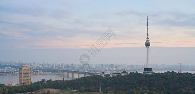 武汉电视塔长江大桥长图背景图片