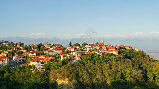 格鲁吉亚西格纳吉红酒小镇背景图片