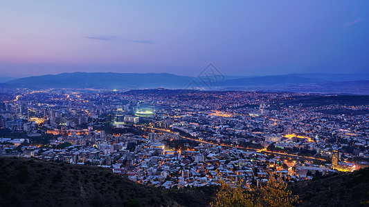 格鲁吉亚第比利斯夜景城市高清图片素材