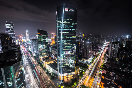 广州珠江新城夜景背景图片