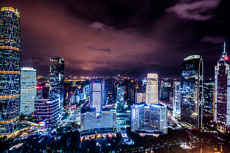 广州珠江新城夜景背景图片