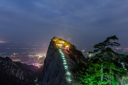 华山之巅风光背景图片