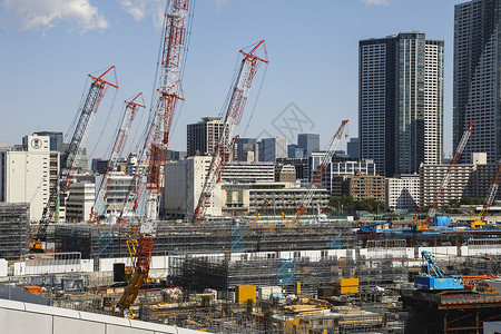 2020东京运动会运动村建设工地高清图片