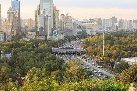 乌鲁木齐风光新疆乌鲁木齐市红山公园俯视图背景