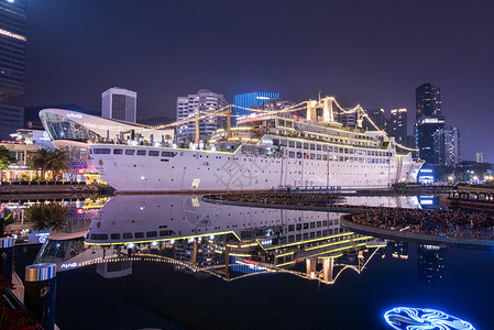 深圳南山海上世界夜景高清图片