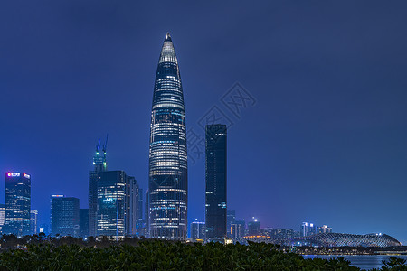 夜景深圳春笋华润中心大厦高清图片