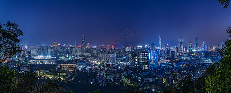 夜景深圳城市中心房市高清图片素材