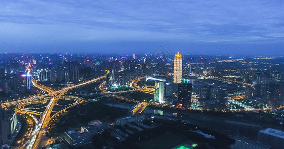 河南郑州郑东新区夜景背景图片