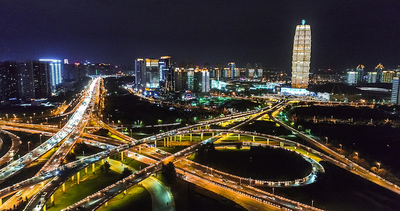 河南郑州郑东新区夜景图片