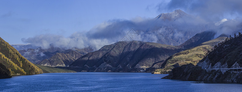 青海省大通回族土族自治县宝库乡黑泉水库风光背景