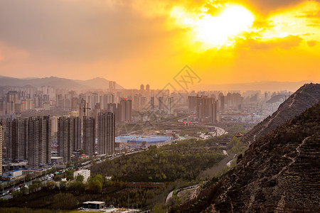 青海西宁城市风光背景图片