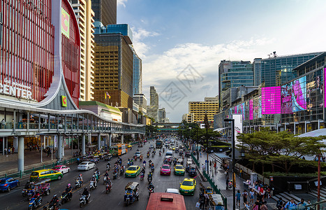 曼谷城市泰国首都曼谷购物中心背景