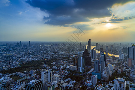 曼谷大楼泰国首都曼谷天际线背景