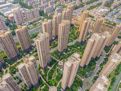 在建住宅楼城市cbd住宅楼楼盘航拍背景