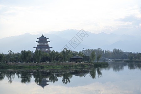 鄠邑渼陂湖景区背景图片