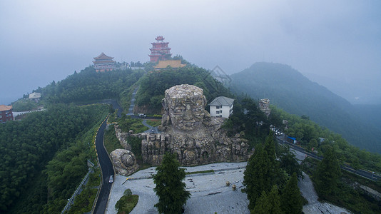 常德风景湖南省常德太阳山太阳神雕像背景