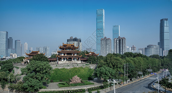 满天心湖南长沙天心阁白天全景背景