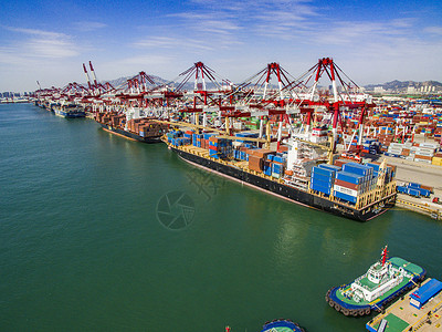 吴淞邮轮港山东港口集团青岛港码头背景