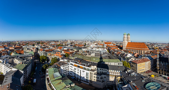 德国慕尼黑俯拍慕尼黑城市全景图背景