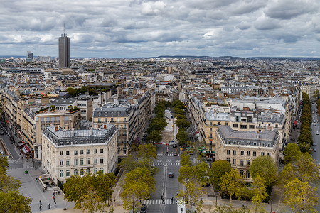 巴黎城市全景图背景图片