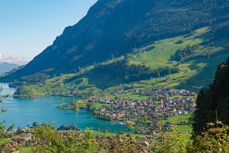 瑞士琉森湖风光高清图片