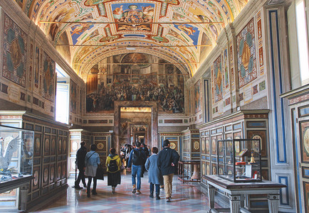 梵蒂冈博物馆展厅走廊高清图片