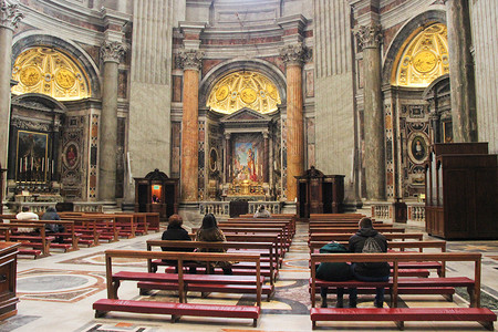 梵蒂冈圣彼得大教堂礼拜堂高清图片