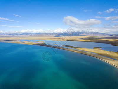 春天的太阳青海湖岸线背景