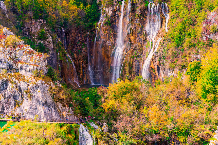 克罗地亚普特列维采国家公园瀑布群图片