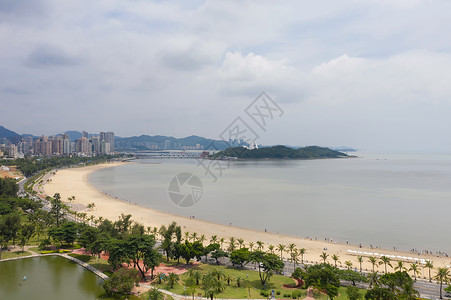 广东珠海海景沙滩海岸线背景图片