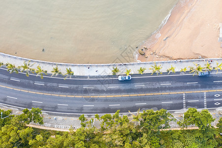 俯瞰广东珠海海边的道路高清图片