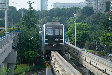 山城重庆单轨列车背景图片