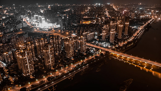 福州尤溪州大桥航拍夜景图片