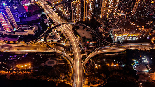 福建福州尤溪州大桥航拍夜景高清图片素材