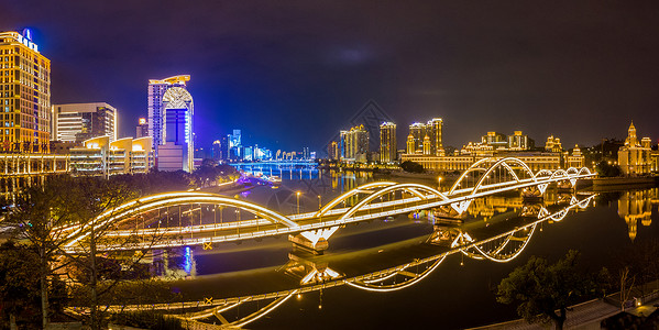 福州城市立交桥夜景航拍大气高清图片素材