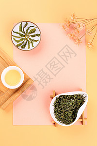 清茶绿茶茶叶冲泡创意茶品背景图片