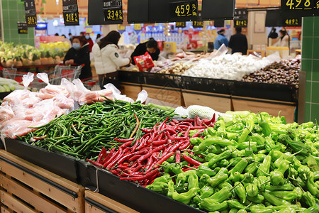 蔬菜超市生鲜商超水果与应季蔬菜背景