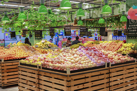 蔬菜卖场生鲜商超水果与应季蔬菜背景